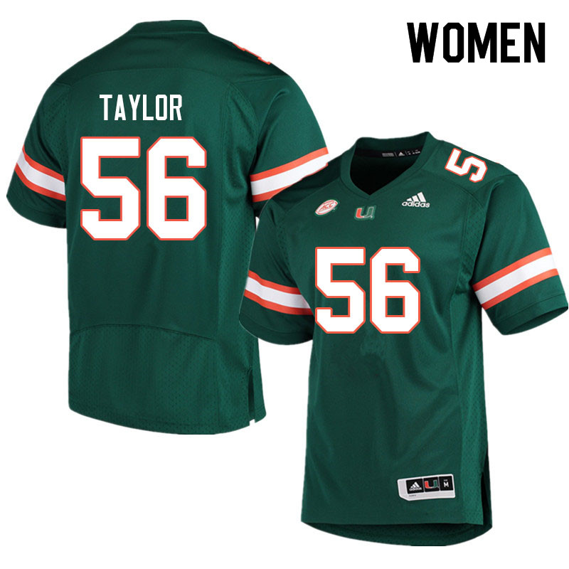 Women #56 Leonard Taylor Miami Hurricanes College Football Jerseys Sale-Green